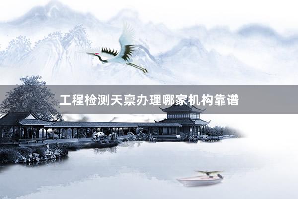 工程检测天禀办理哪家机构靠谱
