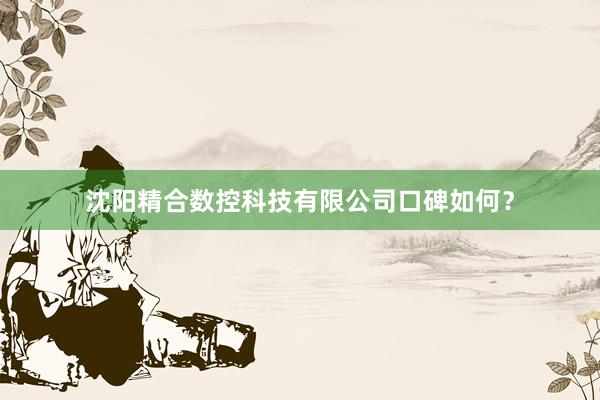 沈阳精合数控科技有限公司口碑如何？