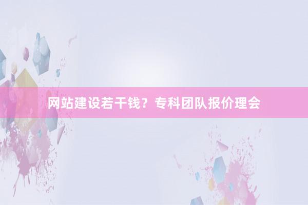 网站建设若干钱？专科团队报价理会