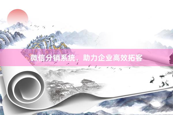 微信分销系统，助力企业高效拓客